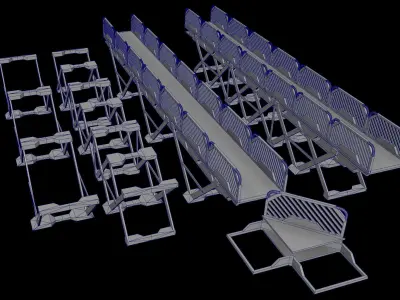 Cyberpunk   Structure Foundation- sci fi  Collection Low-poly 3D model