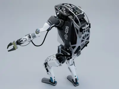 Atlas Robot Boston Dynamics full rigged animated 3D model