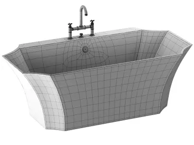 LA DONNA BACK TO WALL BATHTUB 3D model