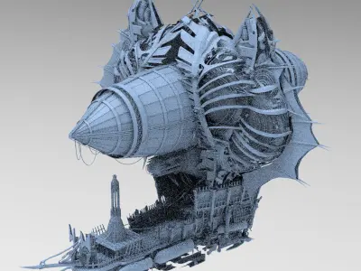 Fantasy Pirate Ship Hive 2  3D model