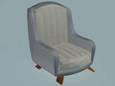 Smooth arms armchair 3D model