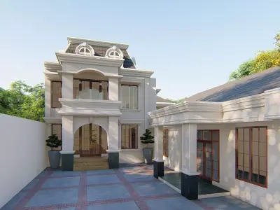 CLASSIC AMERICAN HOME DESIGN 3D model