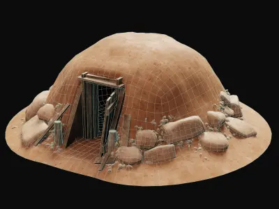 MUD CLAY DESERT EGYPTIAN ARAB HOUSE HUT SHELTER COLLECTION Low-poly 3D model