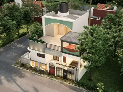 Post modern house facade model 3D model