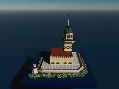 Voxel Maiden Tower Low-poly 3D model