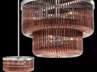 Restoration Hardware BETTINA CRYSTAL SMOKE GLASS  PENDANT PEWTER 3D model