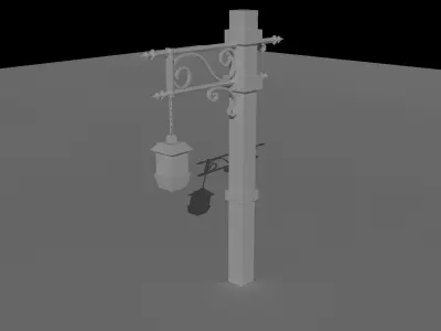 Lamp post Low-poly 3D model