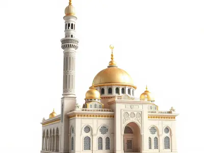 Ornate Mosque Architecture Model Pack Low-poly 3D model