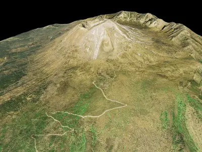 Mount Vesuvius 3d Terrain model Low-poly 3D model