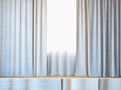 Curtains 108 Curtains with Tulle Backhausen REBBIO 3D model