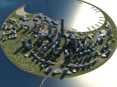 Sci Fi Artificial Island 2 3D model