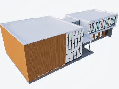 Building hospital Low-poly 3D model