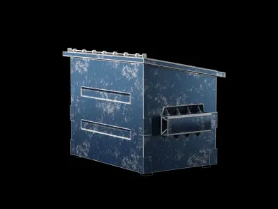 PBR Dumpster Low-poly 3D model trash can Low-poly 3D model