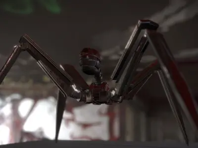 Bloody Gun Bot Low-poly 3D model