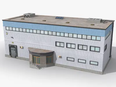 Factory x5 Low-poly 3D model