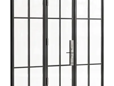  A set of metal windows and doors 3D model