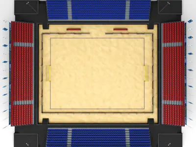 Beach soccer stadium high poly 3D model