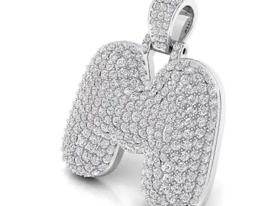 Bubble M Initial Pendant 3D print model