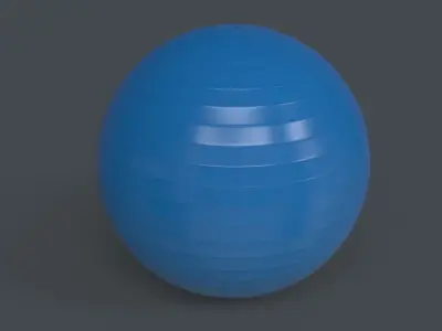 PBR Yoga Ball - Blue Light Low-poly 3D model