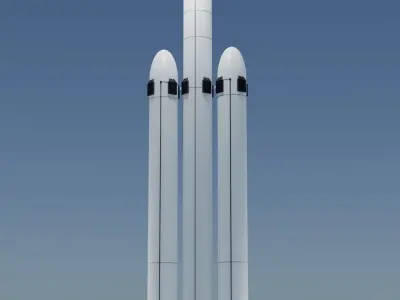 Falcon Heavy rocket 3D model
