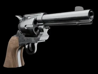 Revolver Low-poly 3D model