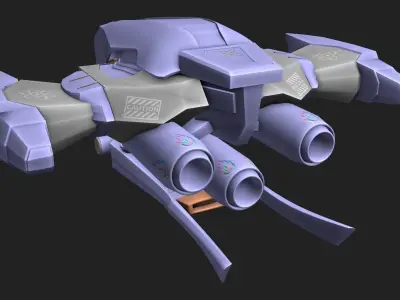 Starlink Spaceship 3D model textured 3D model