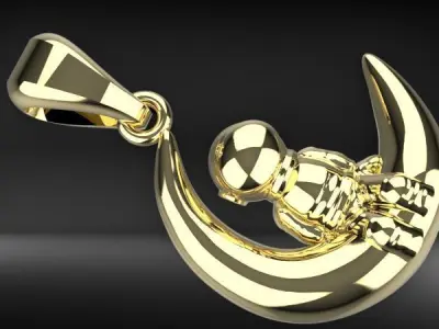 Astronaut moon pendant  3D print model