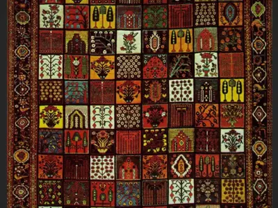 Persian carpet second series Low-poly 3D model