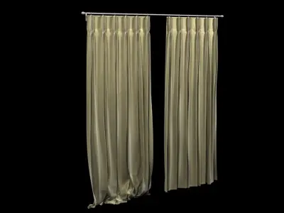 Pinch Pleat Heading Curtain  3D model