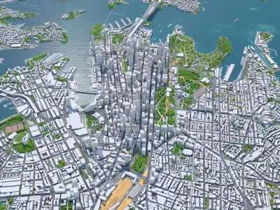 Sydney Downtown Australia Low-poly 3D model