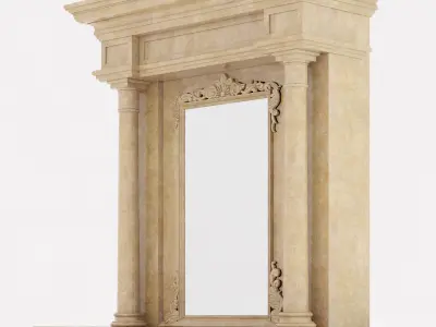 classical marble fireplace 3 3D model