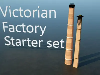10pc Victorian Factory Starter Set Low-poly 3D model
