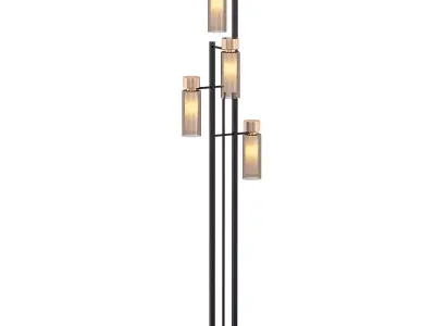 OSMAN 4 floor lamp with four glass shades 3D model