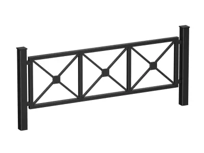 Street fencing metal fence 3D model