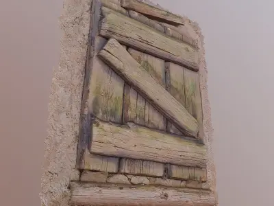 middle ages closed window Low-poly 3D model