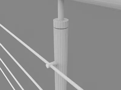 Steel Railing Low-poly 3D model