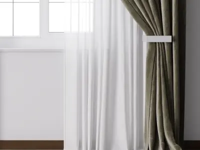 Hadi curtains 71 with metal blinds 3D model