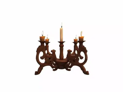 Simple Wooden Candle Holder With 3d Model Generated 3D model