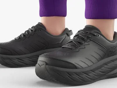  FIGS Scrub Uniform with HOKA Shoes on Woman Purple 