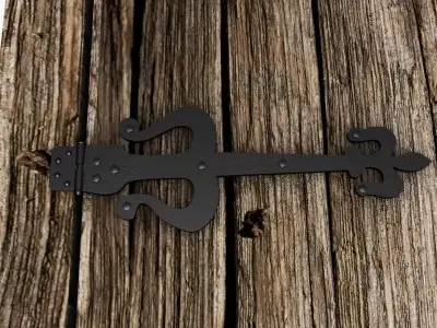 Old Door Hinge 4 3D model