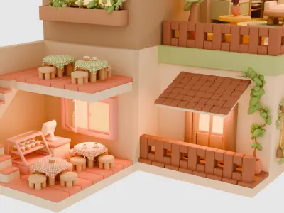 Cute Interior Assets Low-poly 3D model