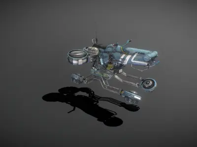 Sci-fi Hover bike Low-poly 3D model Low-poly 3D model