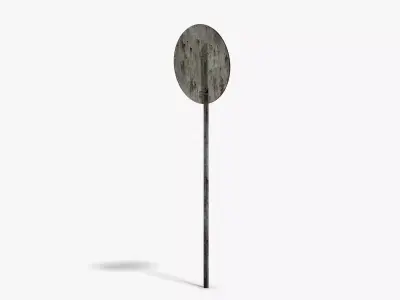 Damaged Railroad Sign Low-poly 3D model
