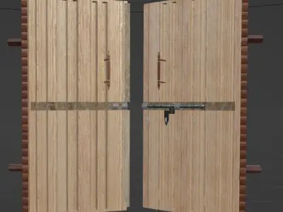 Fancy Wood Door 3D model