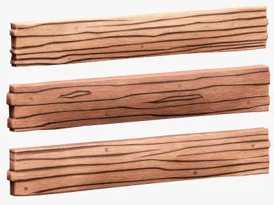 Wood Planks Low-poly 3D model