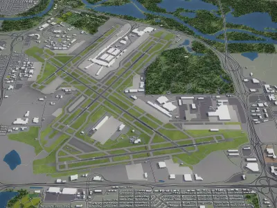 Minneapolis-Saint Paul International Airport - MSP Low-poly 3D model