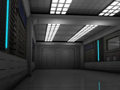 Sci Fi Corridor  3D model 38