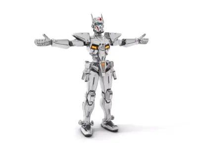 Futuristic Armored Robot model pack Low-poly 3D model