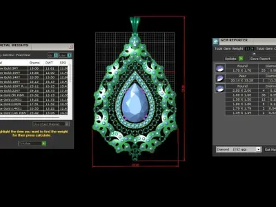 Gold Diamond Women pendant 3D print Model 3D print model