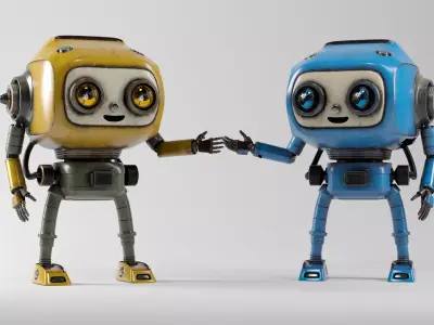 RETRO RUMBLE ROBOT Low-poly 3D model